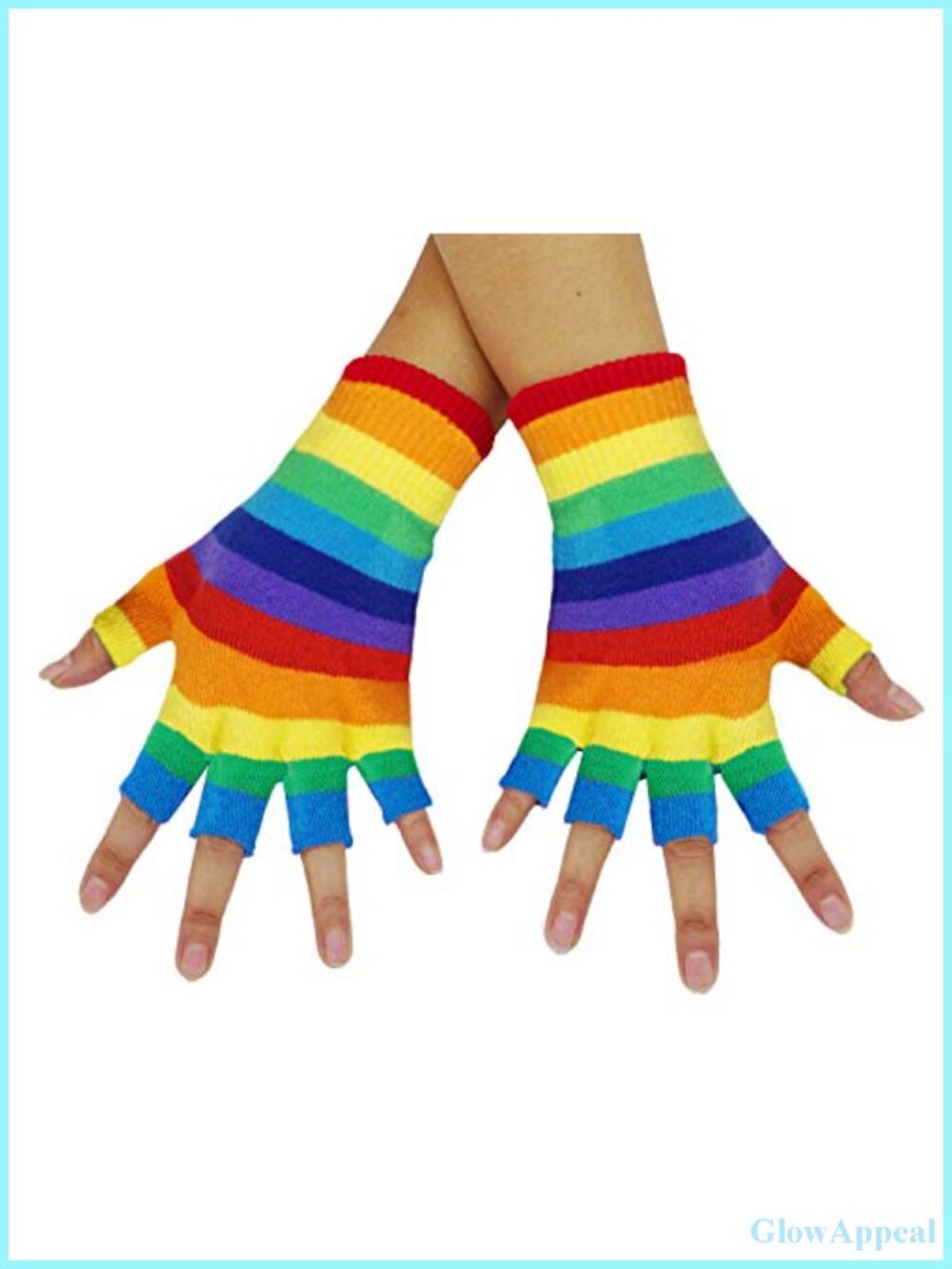 Stretchy Fingerless Hand Warmer Skeleton Gloves - Acrylic Cotton Knit